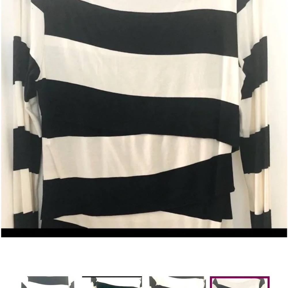 Vince Black White 3 layered high quality Lycra Striped Long SleeveTop.great fit